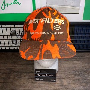 Wix Filters Auto Parts Orange Camo Hat